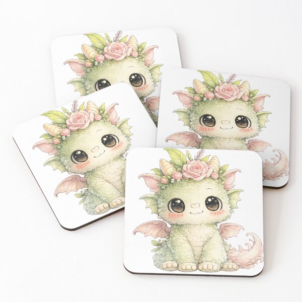 Item preview, Cute Little Cottagecore Rose Petal Baby Dragon designed and sold by Melissa Conner.