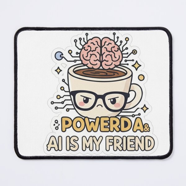 Item preview, Cute Coffee Cup and Brain AI Illustration designed and sold by RonyMady.