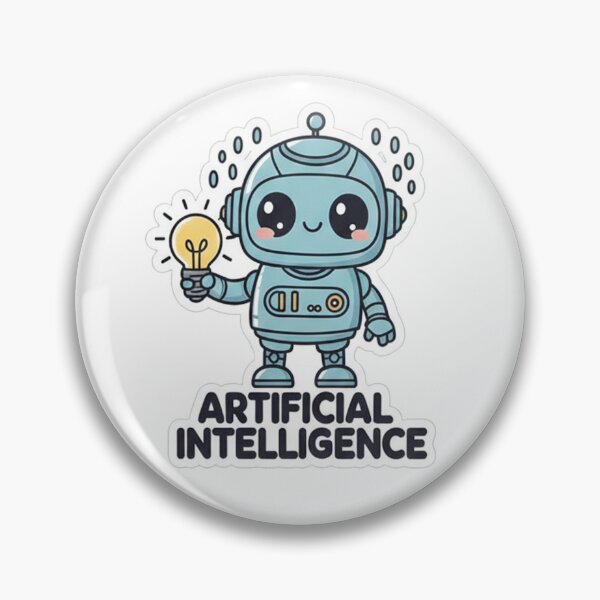 Item preview, Cute AI Robot Holding Light Bulb Sticker designed and sold by RonyMady.