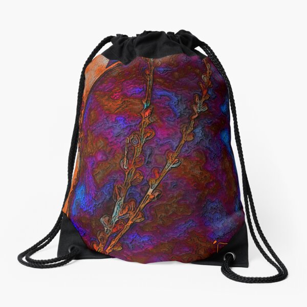 Dragon Silk with Willows Drawstring Bag