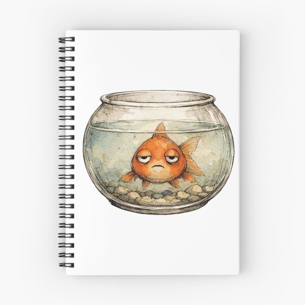 Item preview, Pensive Goldfish in Fishbowl Grunge designed and sold by Melissa Conner.