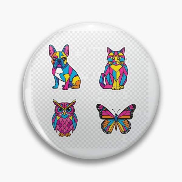 Item preview, Geometric Animal Sticker Pack - Vibrant Low Poly Pets designed and sold by anubisartvault.