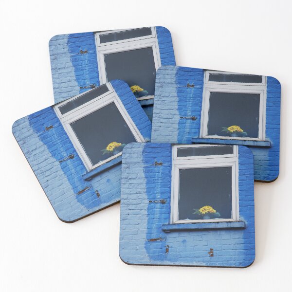 Item preview, Blue wall and sunflowers  designed and sold by lilyrosejessicaarts.