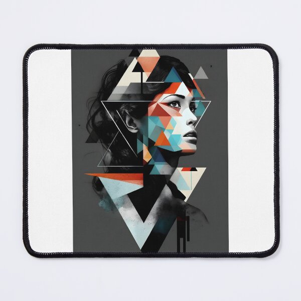Item preview, Polygonal and Realistic Female Portrait - Artistic Design with Triangular Geometric Elements designed and sold by Hipatye26.