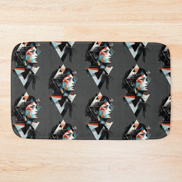 Item preview, Polygonal and Realistic Female Portrait - Artistic Design with Triangular Geometric Elements designed and sold by Hipatye26.