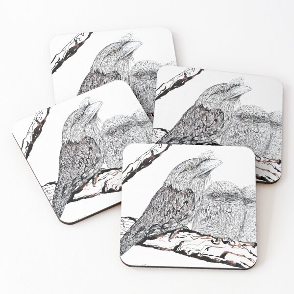 Item preview, Tawny Frogmouth ink illustration designed and sold by Liz HL Art Shop.