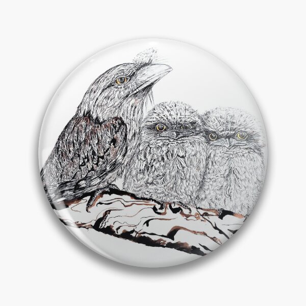 Item preview, Tawny Frogmouth ink illustration designed and sold by Liz HL Art Shop.