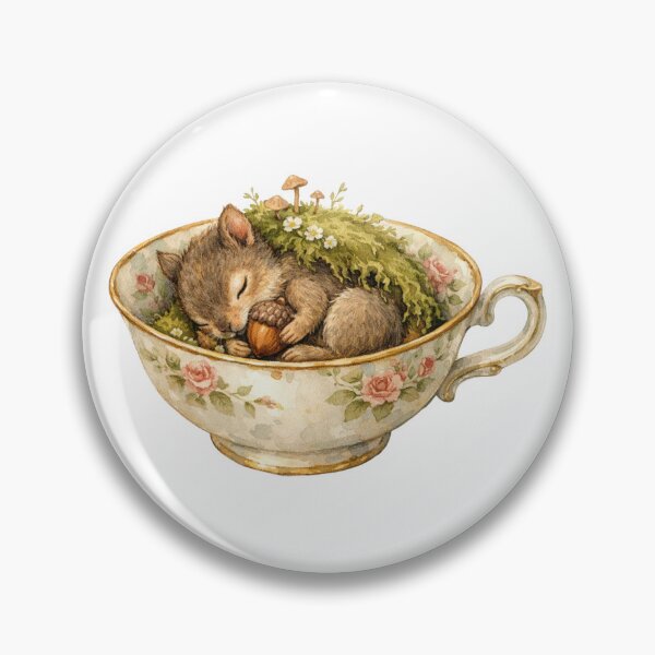 Artikelvorschau, Teacup Squirrel Cottagecore entworfen und verkauft von Melissa Conner.