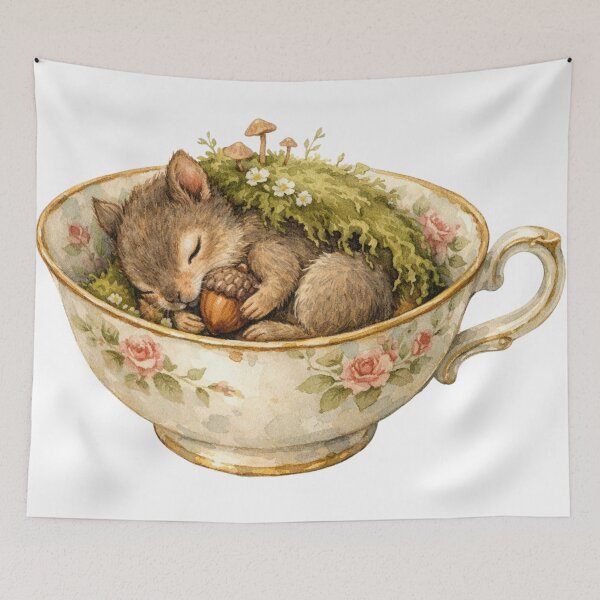Item preview, Teacup Squirrel Cottagecore designed and sold by Melissa Conner.