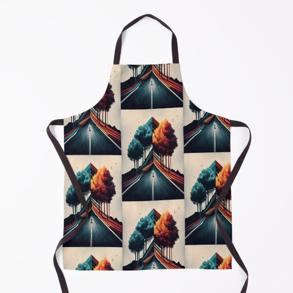 Item preview, Road Divided into Stations - Artistic Design with Contrasting Cool and Warm Colors designed and sold by Hipatye26.