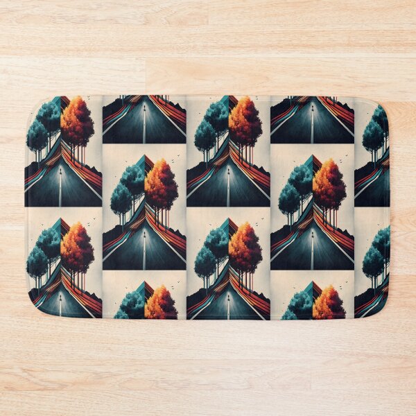 Item preview, Road Divided into Stations - Artistic Design with Contrasting Cool and Warm Colors designed and sold by Hipatye26.