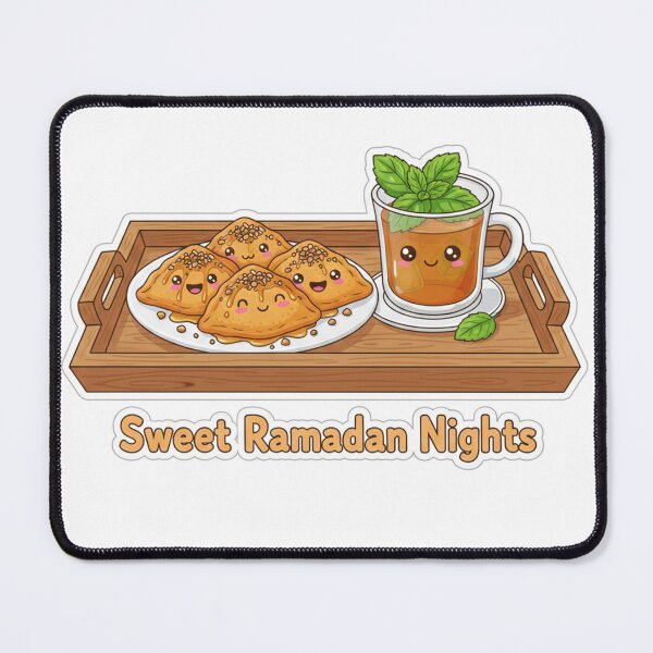 Item preview, Sweet Ramadan Nights Kawaii Tea and delicious Qatayef Sticker designed and sold by RonyMady.