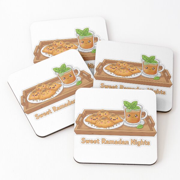 Item preview, Sweet Ramadan Nights Kawaii Tea and delicious Qatayef Sticker designed and sold by RonyMady.