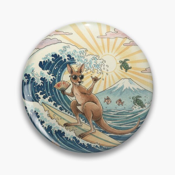 Item preview, Surfing kangaroo designed and sold by Haku design.