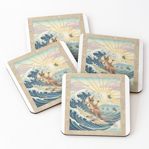 Item preview, Surfing kangaroo designed and sold by Haku design.
