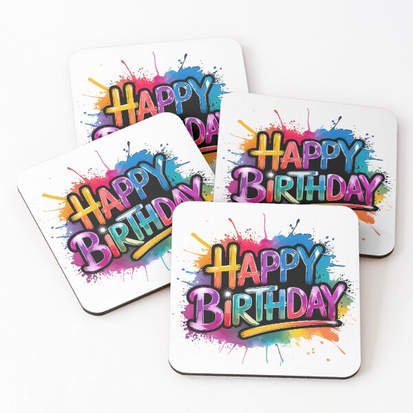 Item preview, Colorful Happy Birthday Lettering Design designed and sold by Auravera Designs.