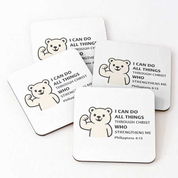 Item preview, I Can Do All Things Through Christ – Philippians 4:13 Bear Design designed and sold by TheJoyfulPen.