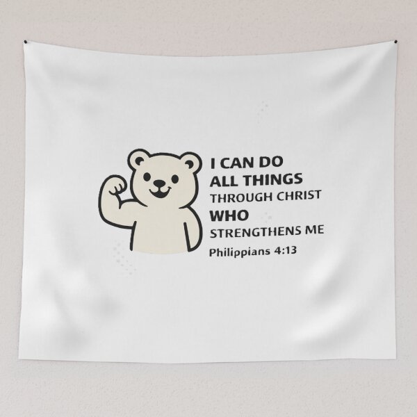 Item preview, I Can Do All Things Through Christ – Philippians 4:13 Bear Design designed and sold by TheJoyfulPen.