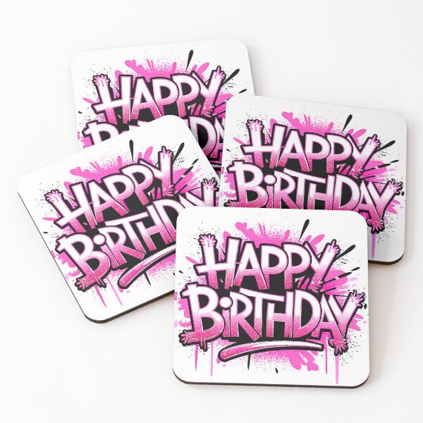 Item preview, Happy Birthday Celebration Pink Graffiti designed and sold by Auravera Designs.