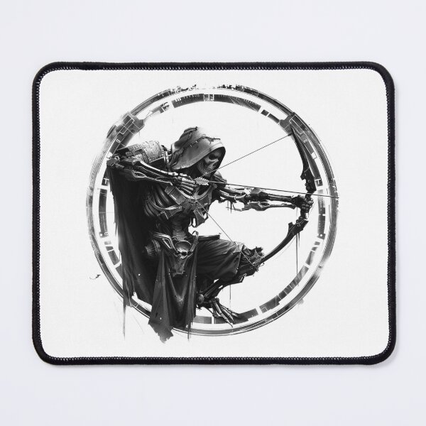 Item preview, Dark Assassin Archer Illustration – Futuristic Fantasy Warrior Tattoo Style Art designed and sold by inkoutninja.