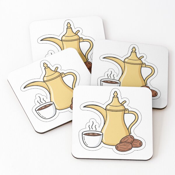 Item preview, Modern Arabic Coffee & Dates Ramadan Aesthetic Sticker designed and sold by RonyMady.