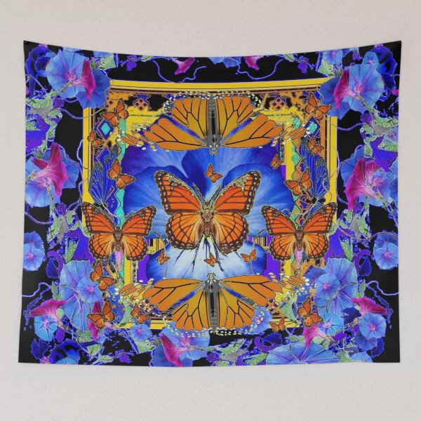 Item preview, BLUE MORNING GLORIES BUTTERFLY FANTASY ART   designed and sold by sharlesart.