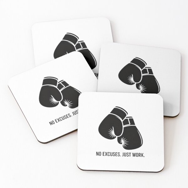 Item preview, NO EXCUSES JUST WORK – Boxing Gloves Motivation Design designed and sold by BuiltByDiscipline.