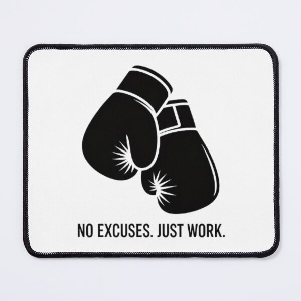 Item preview, NO EXCUSES JUST WORK – Boxing Gloves Motivation Design designed and sold by BuiltByDiscipline.