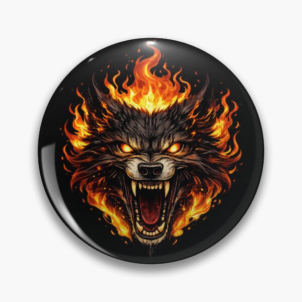 Item preview, Inferno Wolf Face T-Shirt – Flaming Alpha Wolf Dark Graphic Design designed and sold by VivaThread.