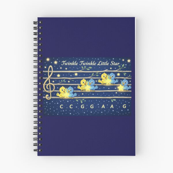 Item preview, Twinkle Twinkle Little Star Musical Notes Art: Adorable Birds on Staff Lines | Children's Music Education Nursery Decor designed and sold by SammyMorry.