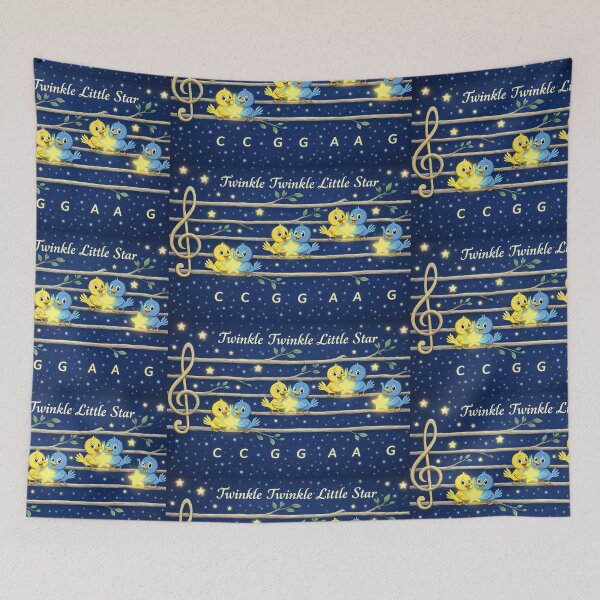 Item preview, Twinkle Twinkle Little Star Musical Notes Art: Adorable Birds on Staff Lines | Children's Music Education Nursery Decor designed and sold by SammyMorry.
