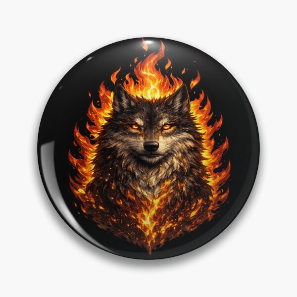 Item preview, Inferno Alpha Wolf T-Shirt – Flaming Wolf Head Dark Fantasy Graphic Tee for Men designed and sold by VivaThread.