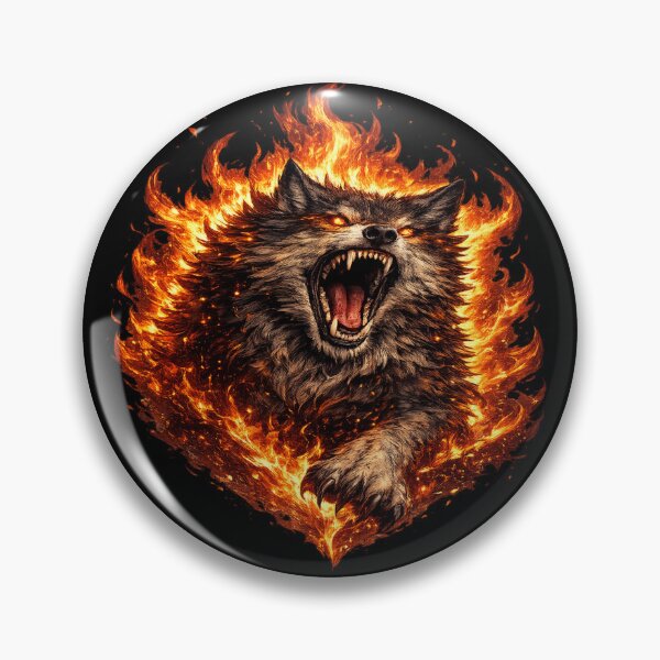 Artikelvorschau, T-Shirt „Wütender Feuerwolf“ – Aggressives Alpha-Wolf-T-Shirt mit düsterer Fantasy-Grafik entworfen und verkauft von VivaThread.