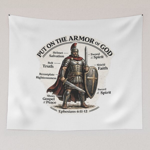 Item preview, Put on the Armor of God – Ephesians 6:11–12 Christian Warrior Design designed and sold by TheJoyfulPen.