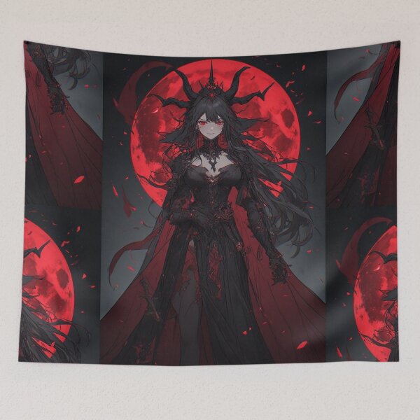 Item preview, Gothic anime queen with red moon designed and sold by ArtsJulian.