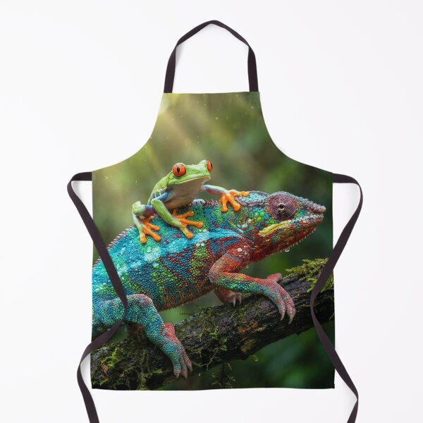 Item preview, Red eyed Tree Frog Hitches a Chameleon Ride designed and sold by Tridentulus.