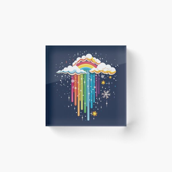 Item preview, Snowflake Rainbow Cloud designed and sold by bubblyrainbow.