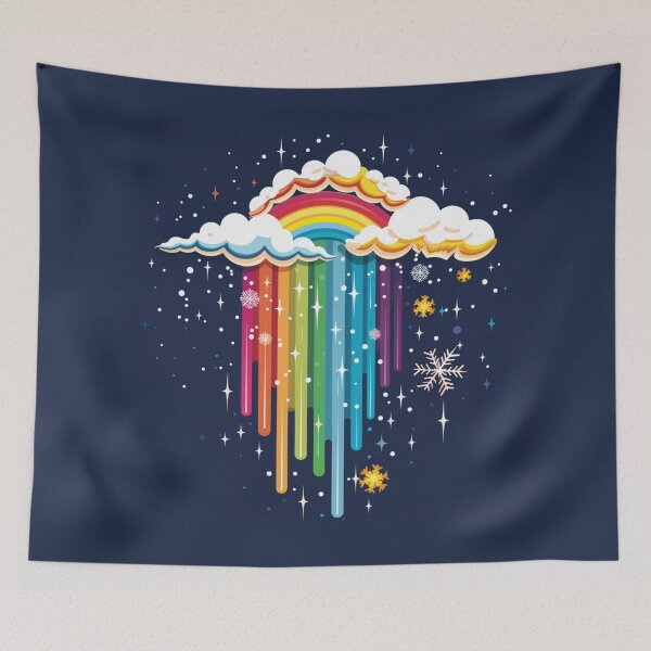 Item preview, Snowflake Rainbow Cloud designed and sold by bubblyrainbow.