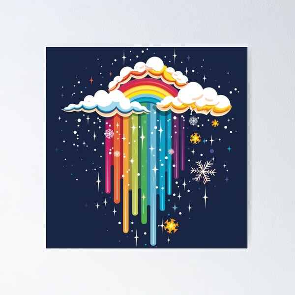 Item preview, Snowflake Rainbow Cloud designed and sold by bubblyrainbow.