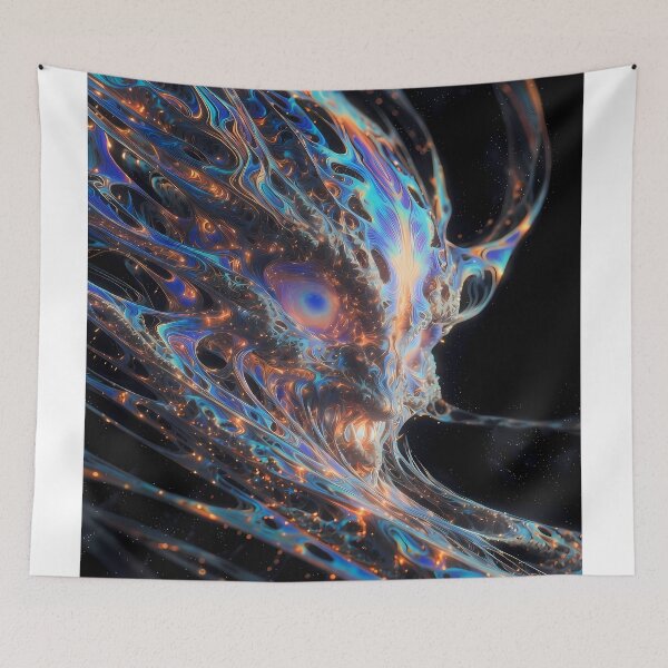 Item preview, The Guardian of Astral Emergence | Cosmic Guardian Wall Art | Psychedelic Portal Entity designed and sold by House of the Charlatan.