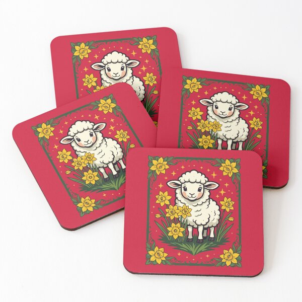 Item preview, Cute Baby Sheep Surrounded By Yellow Daffodils designed and sold by taiche.