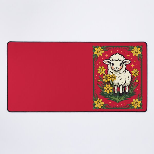 Item preview, Cute Baby Sheep Surrounded By Yellow Daffodils designed and sold by taiche.