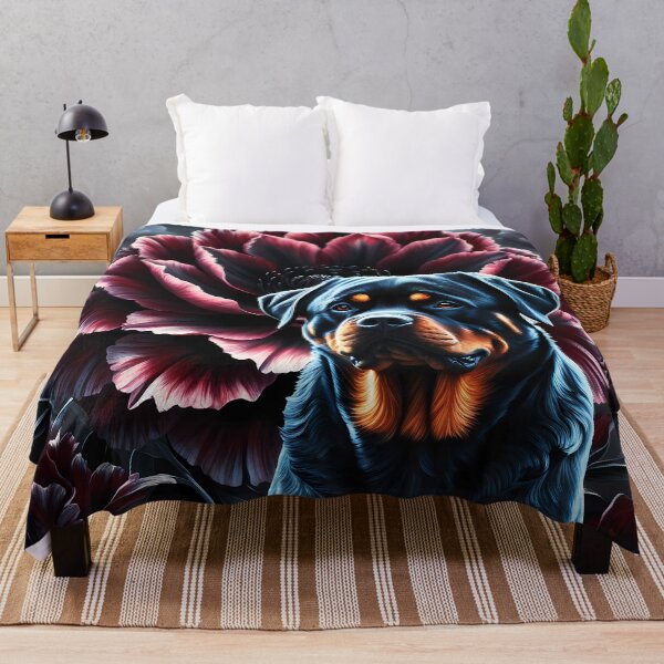 Item preview, Midnight Bloom Guardian – Eternal Bloom Companions | Rottweiler Gothic Floral Art designed and sold by meesub.