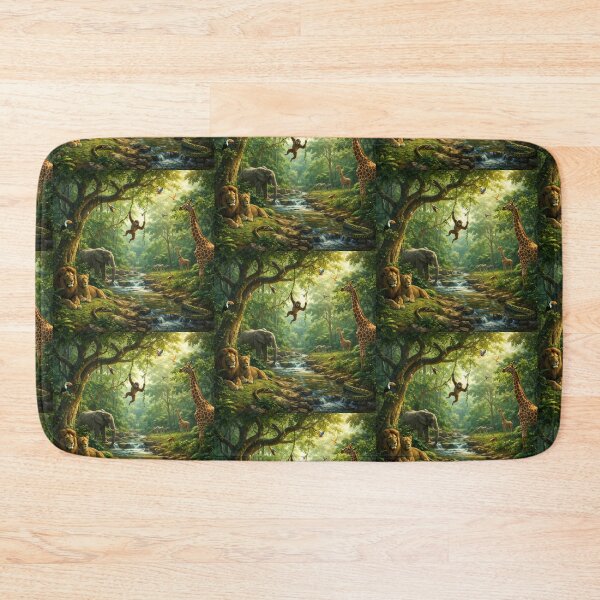 Item preview, Majestic Jungle Wildlife Scene | Digital Art Nature Illustration designed and sold by Snapystyle.