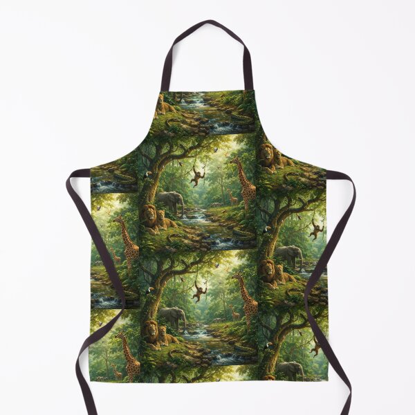 Item preview, Majestic Jungle Wildlife Scene | Digital Art Nature Illustration designed and sold by Snapystyle.