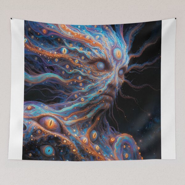 Item preview, The Guardian of Infinite Witness | Cosmic Watcher Entity | Visionary Psychedelic Wall Art designed and sold by House of the Charlatan.