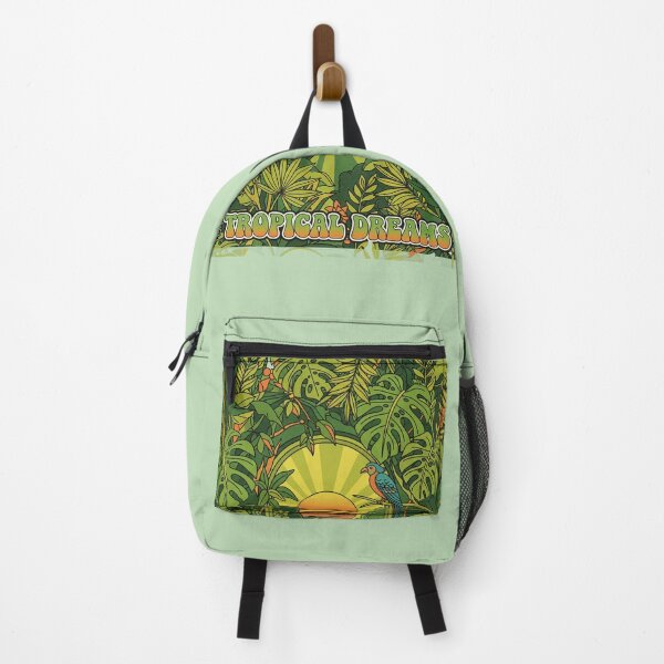 Item preview, Sueños tropicales retro, atardecer en la jungla: arte botánico vintage con aves designed and sold by Dimu Co..