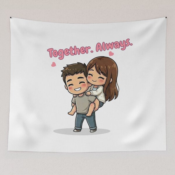 Item preview, Together Always Cute Couple – Everyday Love Illustration for Valentine & Anniversary Gifts designed and sold by Beeform.