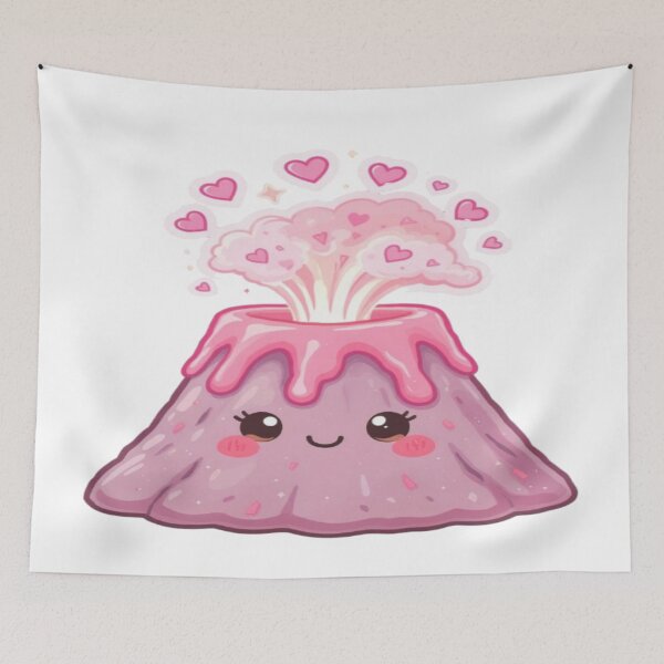 Item preview, Cute Heart Volcano Kawaii Valentine Shirt – Pink Lava Romantic Fantasy Design designed and sold by Globalcitytees.