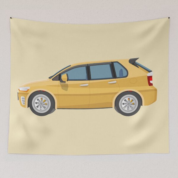 Item preview, Yellow Modern Hatchback Vector Illustration designed and sold by Preat Landscape Vector.